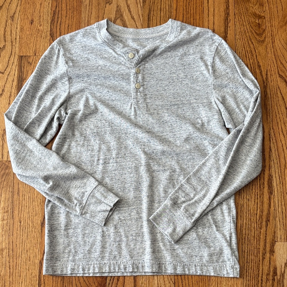 Gray Henley Long Sleeve Shirt